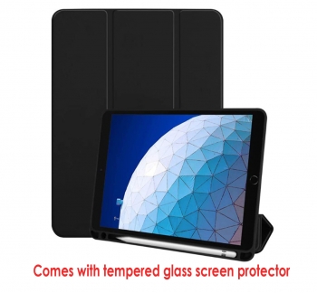 iPad 7-9 (10.2") smart cover w/Pencil holder & glass protector