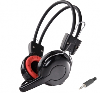 Headphone with Mic, Silicon Ear Cushion, Vol Control, One Jack