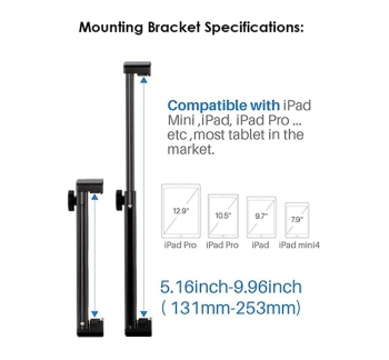 iPad Pro Aluminum Tripod Stand (reversible centre column) & Remote Shutter