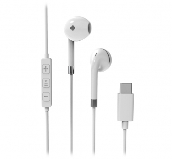 USB-C earbuds with microphone and volume control