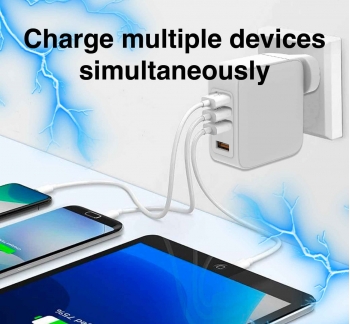 USB-C and USB-A 4 ports 100W PD GaN charger